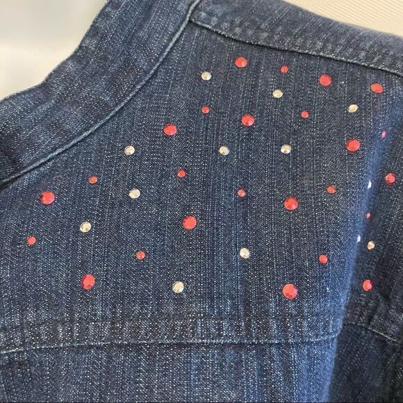 KRAZY KAT Blue Jean Jacket size large - Picture 2 of 7